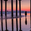 Huntington Beach Pier Silhouette at sunset California